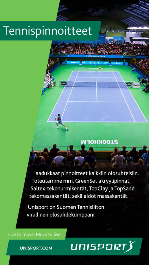 Unisport-tennispinnoitteet.